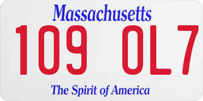 MA license plate 109OL7