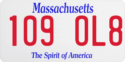 MA license plate 109OL8