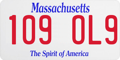 MA license plate 109OL9