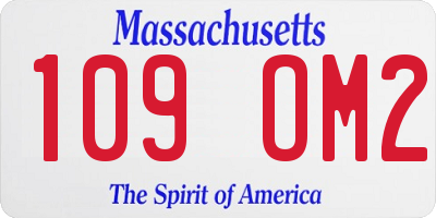 MA license plate 109OM2