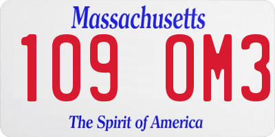 MA license plate 109OM3