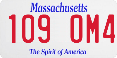 MA license plate 109OM4