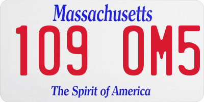 MA license plate 109OM5