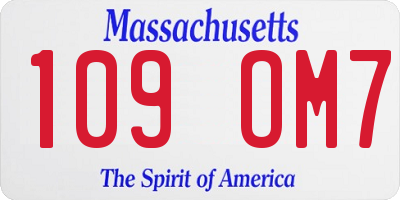 MA license plate 109OM7