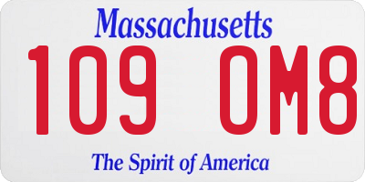 MA license plate 109OM8