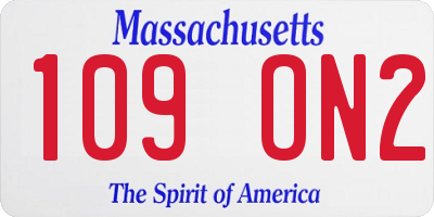 MA license plate 109ON2