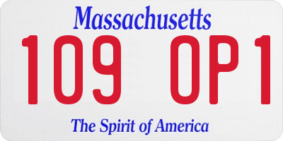 MA license plate 109OP1