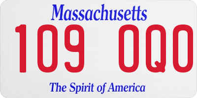 MA license plate 109OQ0