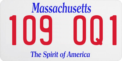 MA license plate 109OQ1