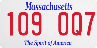 MA license plate 109OQ7