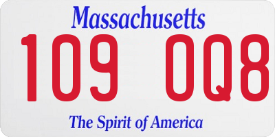 MA license plate 109OQ8