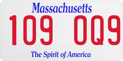 MA license plate 109OQ9