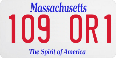 MA license plate 109OR1