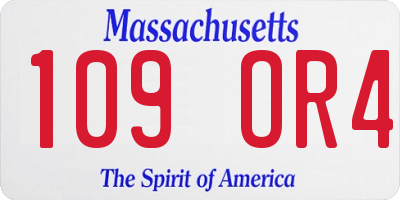 MA license plate 109OR4