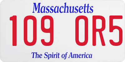 MA license plate 109OR5