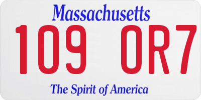 MA license plate 109OR7