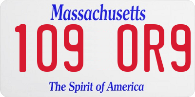 MA license plate 109OR9