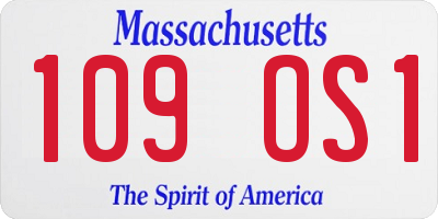 MA license plate 109OS1