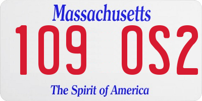 MA license plate 109OS2