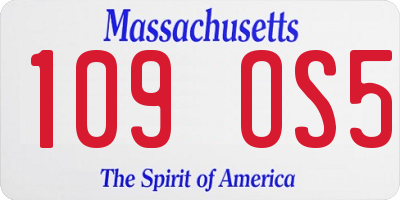 MA license plate 109OS5