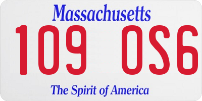 MA license plate 109OS6
