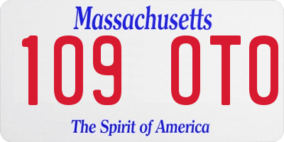 MA license plate 109OT0