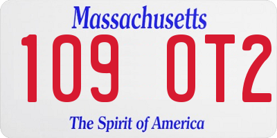 MA license plate 109OT2