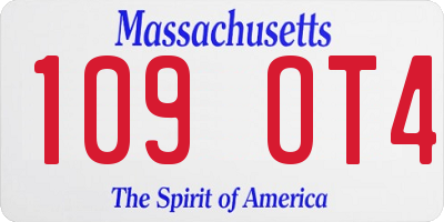 MA license plate 109OT4