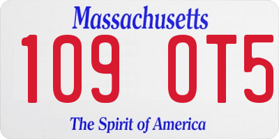 MA license plate 109OT5