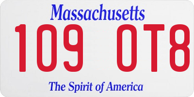 MA license plate 109OT8