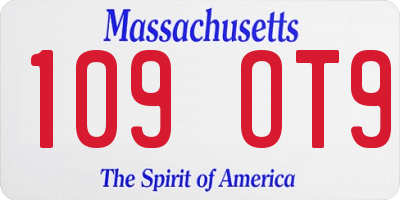 MA license plate 109OT9