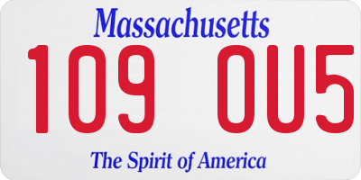 MA license plate 109OU5