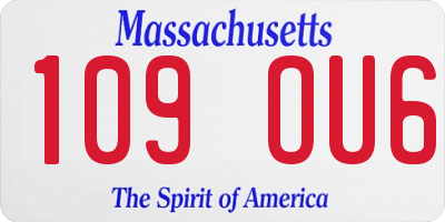 MA license plate 109OU6