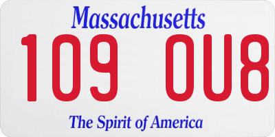 MA license plate 109OU8
