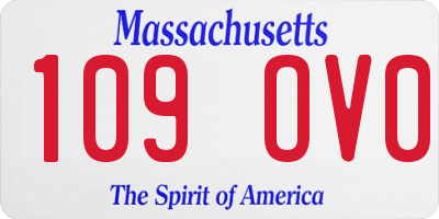 MA license plate 109OV0