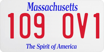MA license plate 109OV1