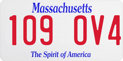 MA license plate 109OV4