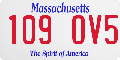 MA license plate 109OV5
