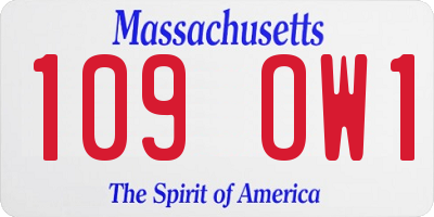 MA license plate 109OW1