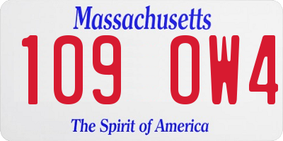 MA license plate 109OW4