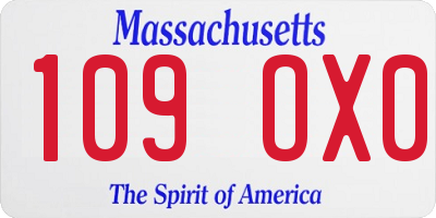 MA license plate 109OX0