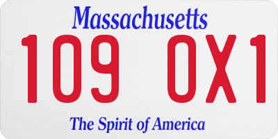 MA license plate 109OX1