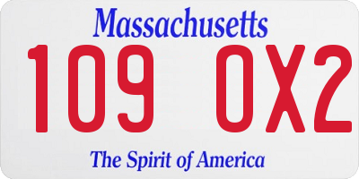 MA license plate 109OX2