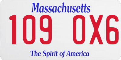 MA license plate 109OX6