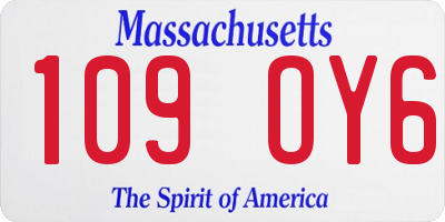 MA license plate 109OY6