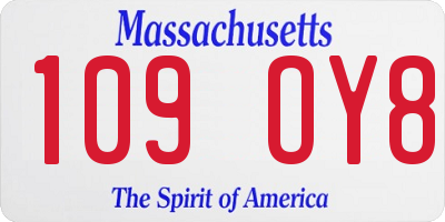 MA license plate 109OY8