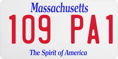 MA license plate 109PA1