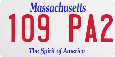 MA license plate 109PA2