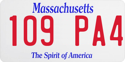 MA license plate 109PA4