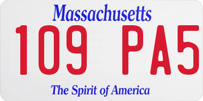 MA license plate 109PA5